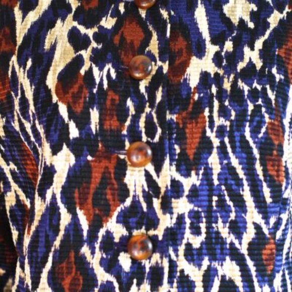 Louis Feraud Exquisite Boutique 1980's Silk & Wool Printed Blazer - Germany - Picture 4 of 5